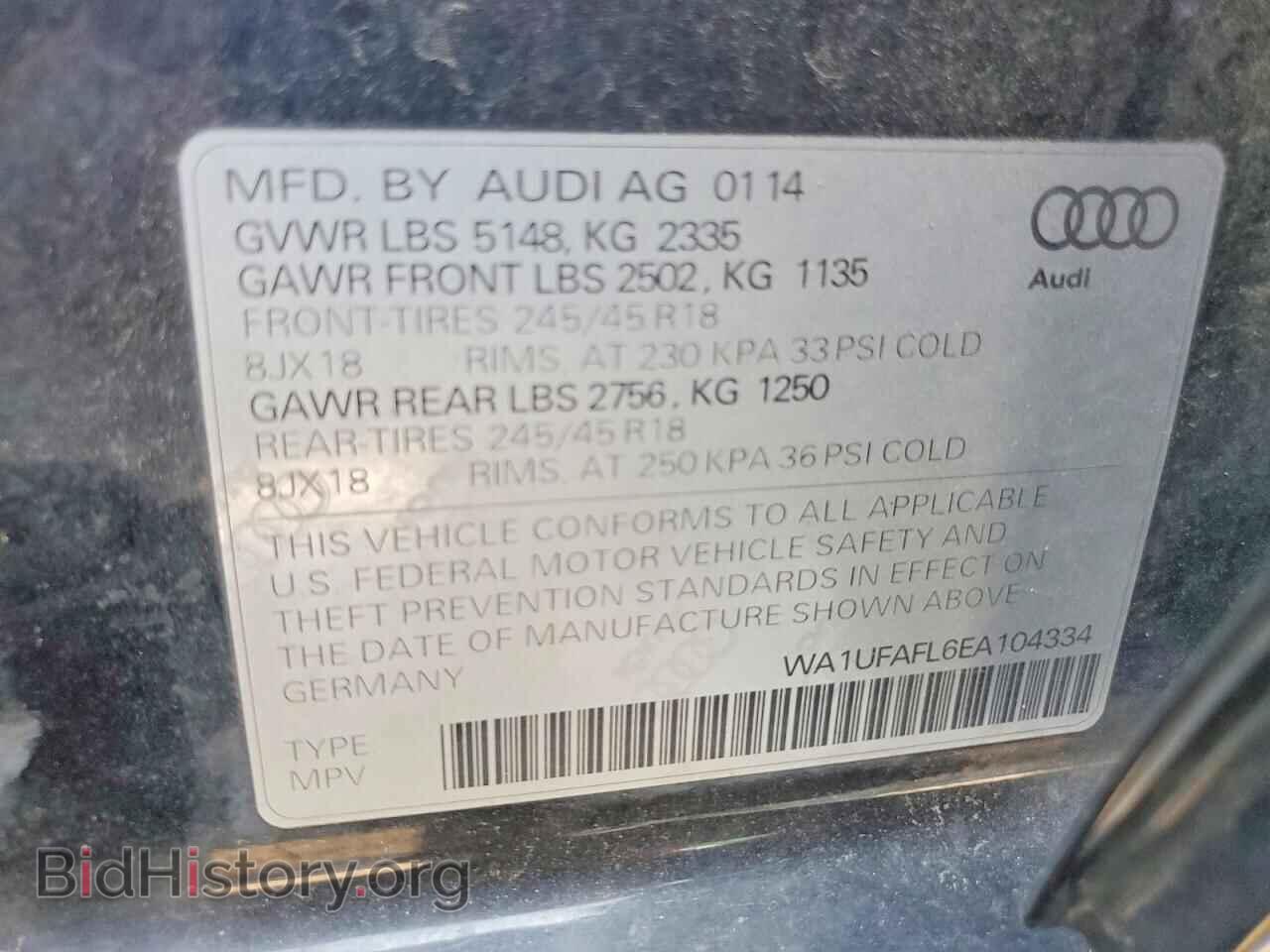 2014 AUDI A4 - VIN: WA1UFAFL6EA104334 - Photo 12