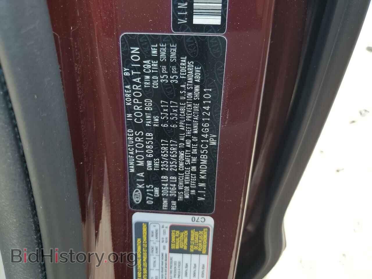 2016 KIA All Models - VIN: KNDMB5C14G6124101 - Фото 12