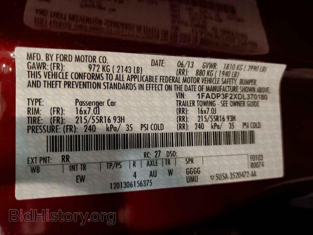 2013 FORD FOCUS - VIN: 1FADP3F2XDL370180 - Фото 10