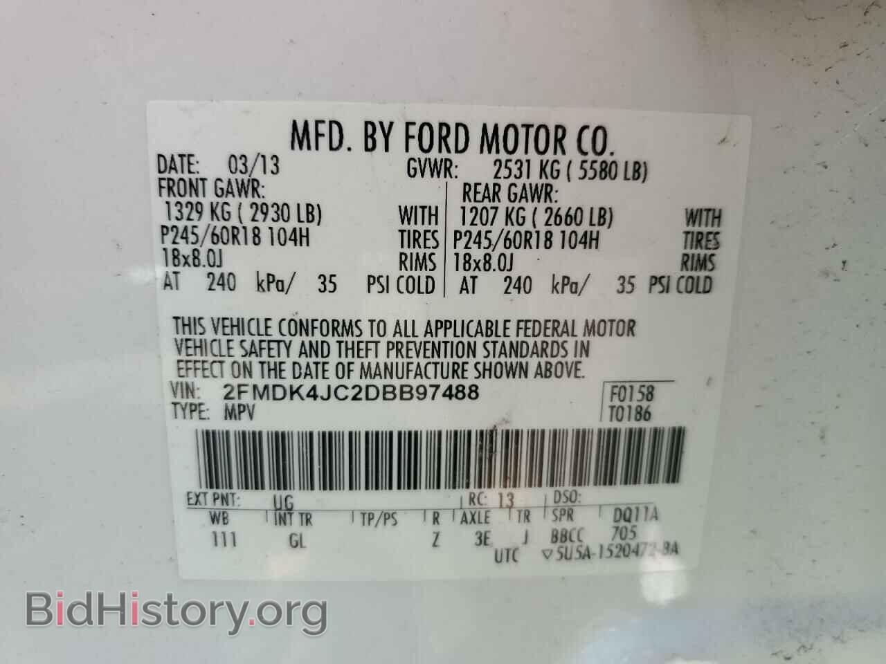 2013 FORD EDGE - VIN: 2FMDK4JC2DBB97488 - Photo 13