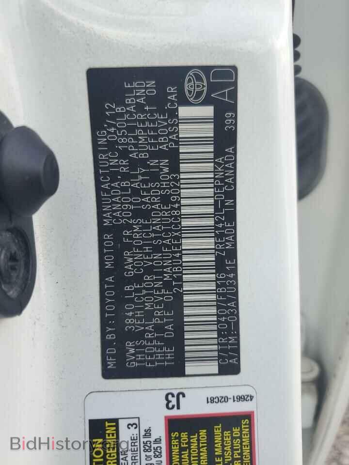 2012 TOYOTA COROLLA - VIN: 2T1BU4EEXCC849023 - Photo 12