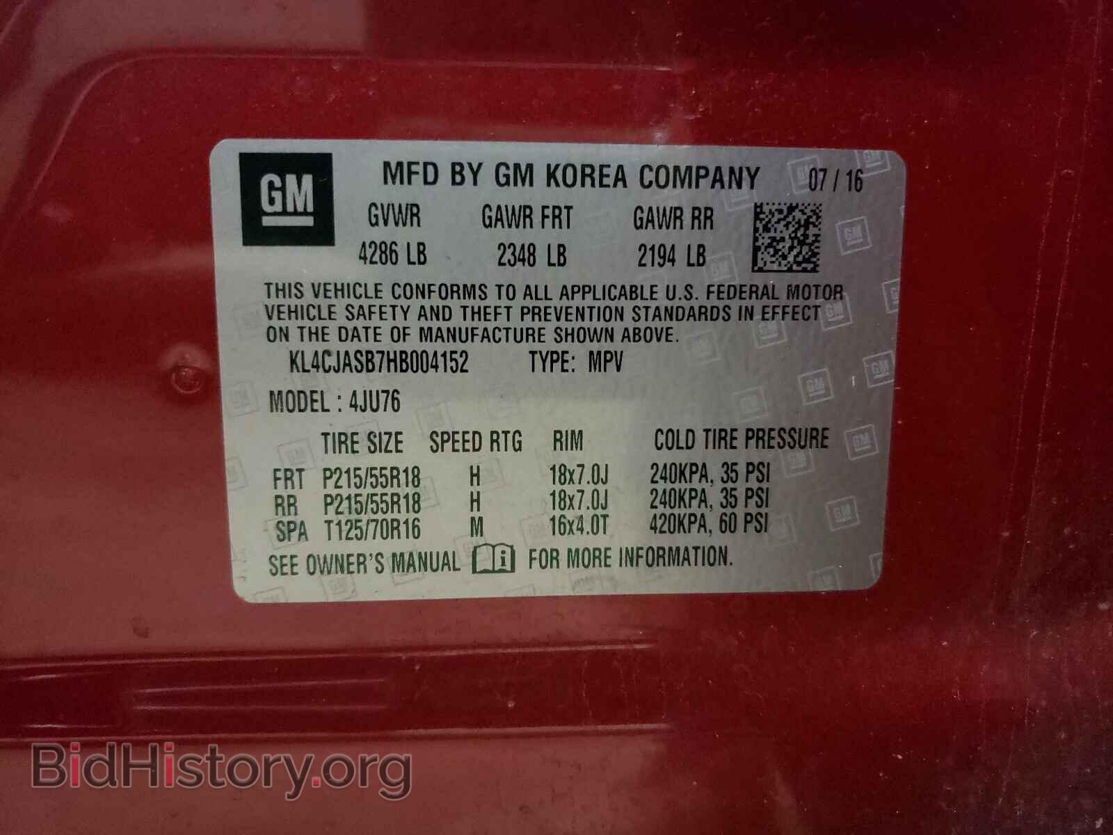 2017 BUICK ENCORE - VIN: KL4CJASB7HB004152 - Photo 10