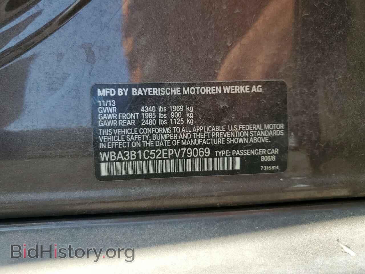 2014 BMW 3 SERIES - VIN: WBA3B1C52EPV79069 - Фото 12