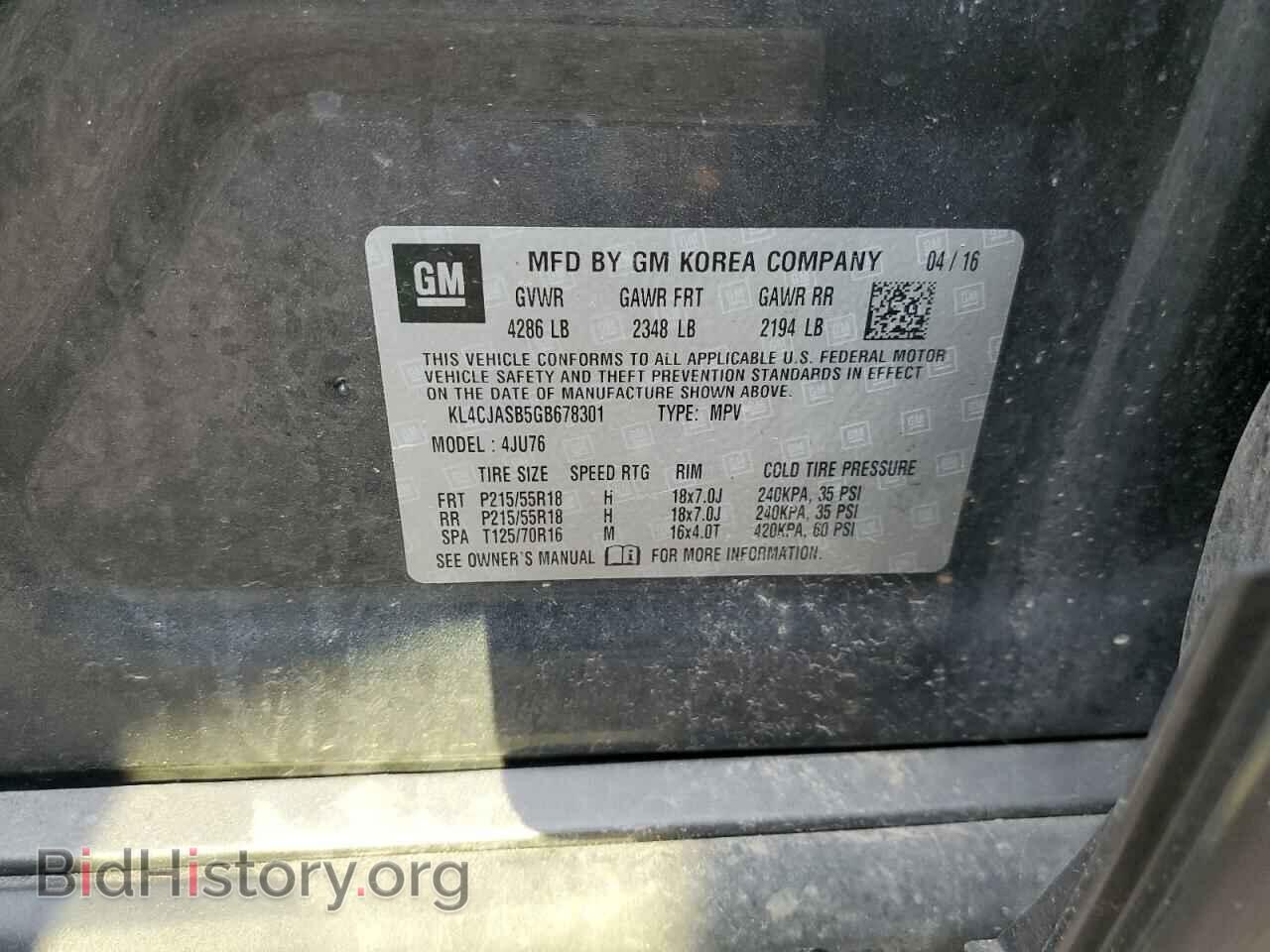 2016 BUICK ENCORE - VIN: KL4CJASB5GB678301 - Фото 12