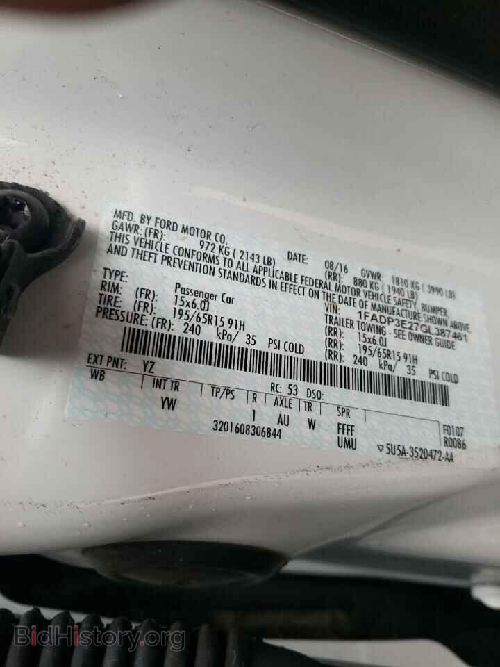 2016 FORD FOCUS - VIN: 1FADP3E27GL387461 - Фото 10