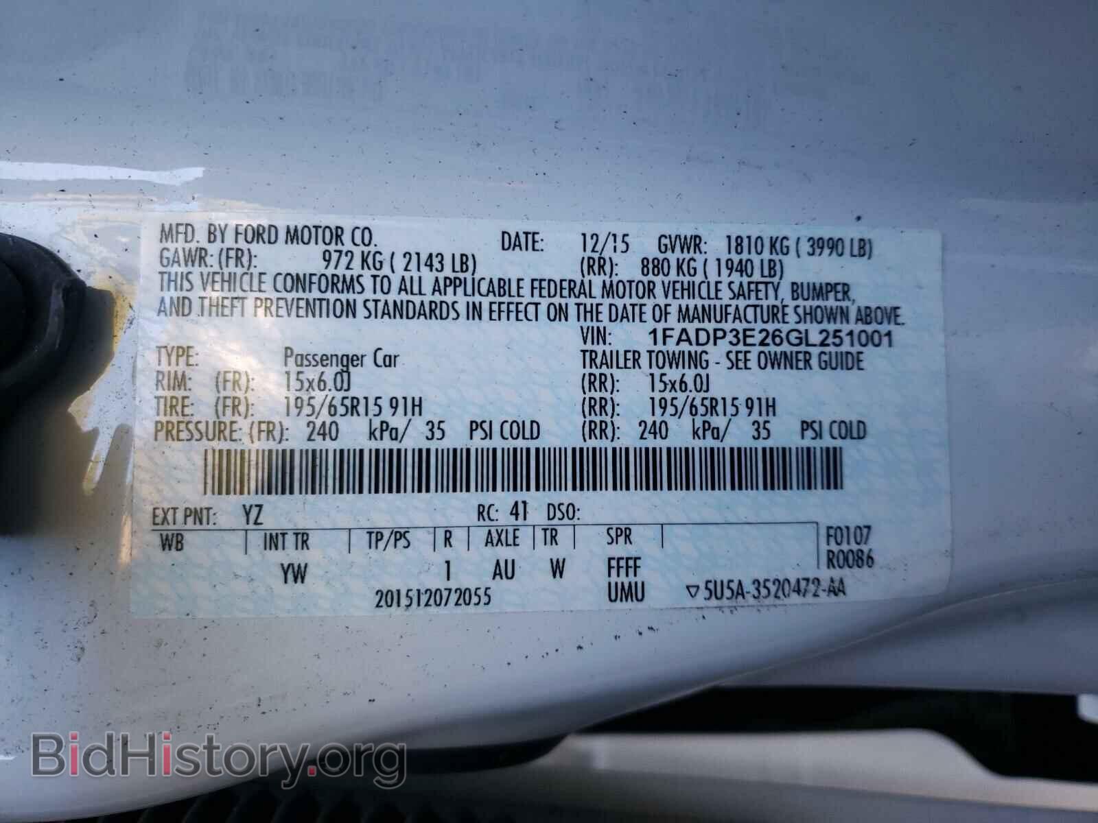 2016 FORD FOCUS - VIN: 1FADP3E26GL251001 - Фото 10