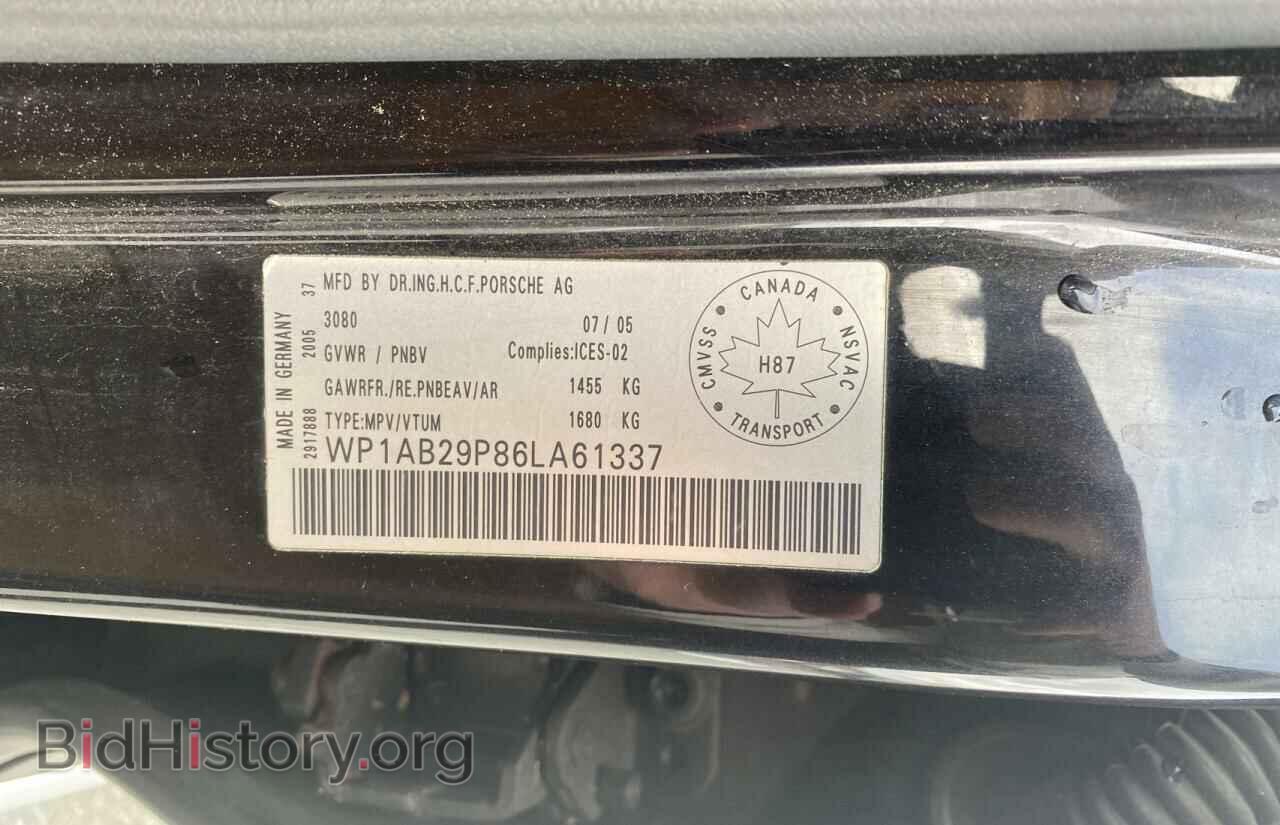 2006 PORSCHE CAYENNE - VIN: WP1AB29P86LA61337 - Фото 10