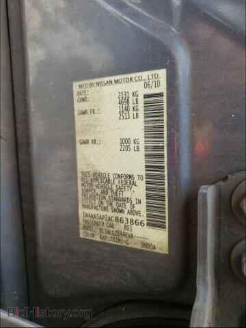 2010 NISSAN MAXIMA - VIN: 1N4AA5AP2AC863866 - Фото 10
