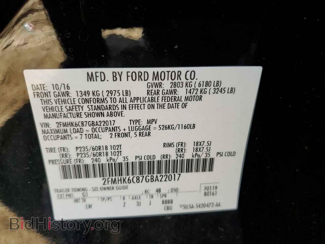 2016 FORD FLEX - VIN: 2FMHK6C87GBA22017 - Photo 10