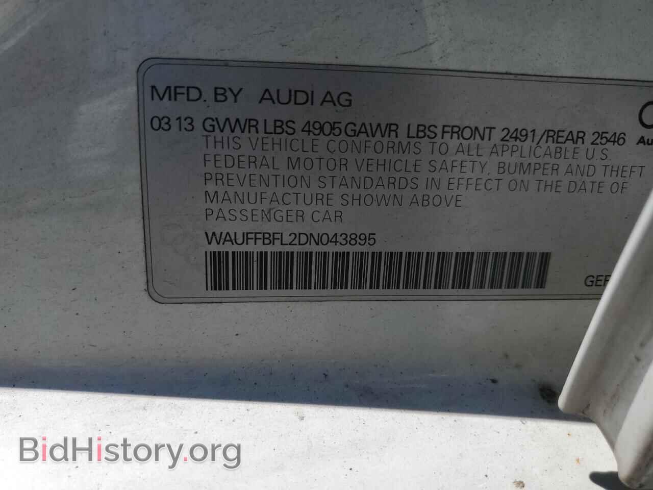 2013 AUDI A4 - VIN: WAUFFBFL2DN043895 - Photo 12