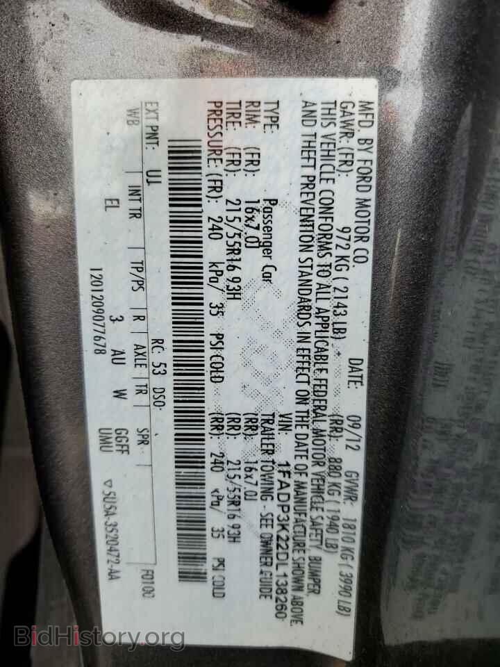 2013 FORD FOCUS - VIN: 1FADP3K22DL138260 - Фото 13