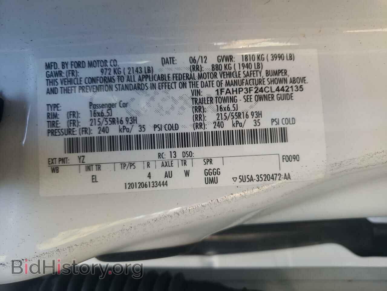 2012 FORD FOCUS - VIN: 1FAHP3F24CL442135 - Фото 10
