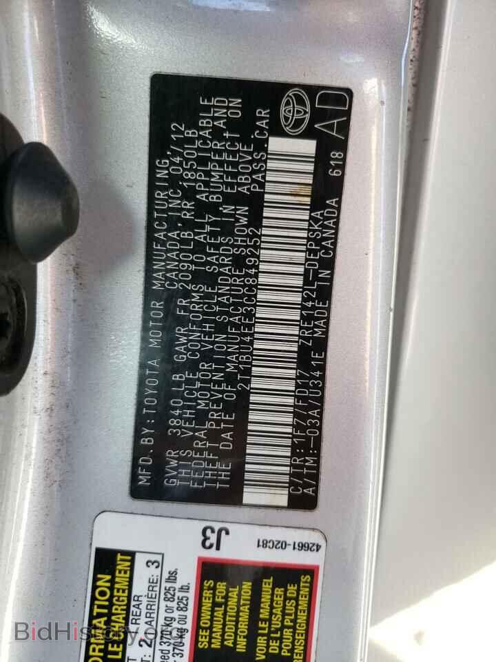2012 TOYOTA COROLLA - VIN: 2T1BU4EE3CC849252 - Фото 12