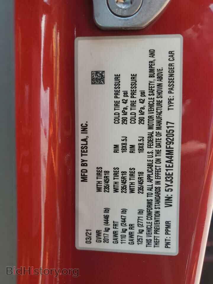 2021 TESLA MODEL 3 - VIN: 5YJ3E1EA4MF920517 - Photo 12