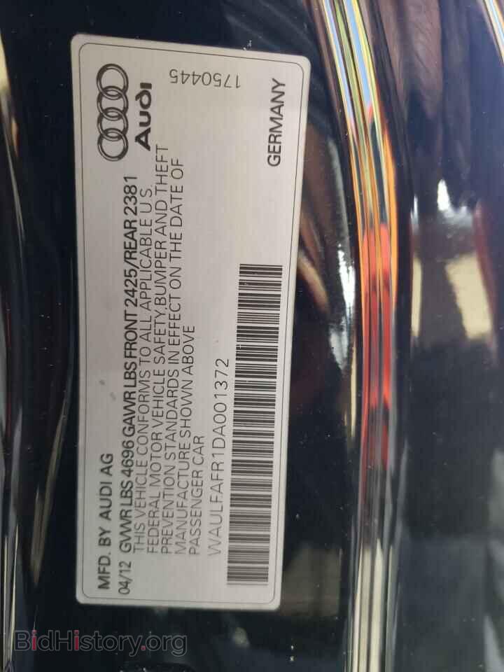 2013 AUDI A5 - VIN: WAULFAFR1DA001372 - Фото 10