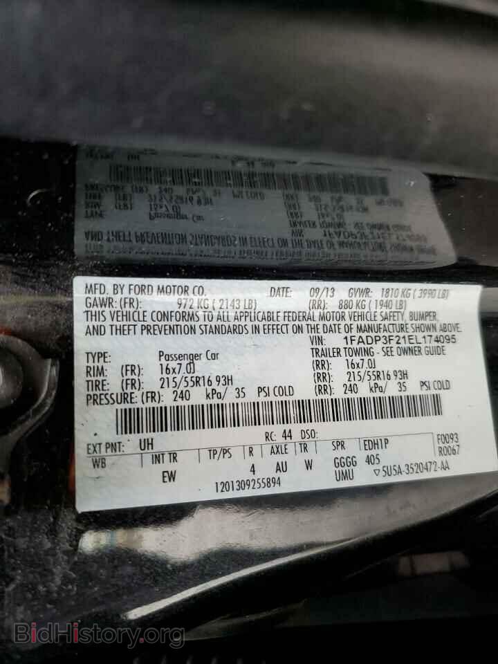 2014 FORD FOCUS - VIN: 1FADP3F21EL174095 - Фото 10