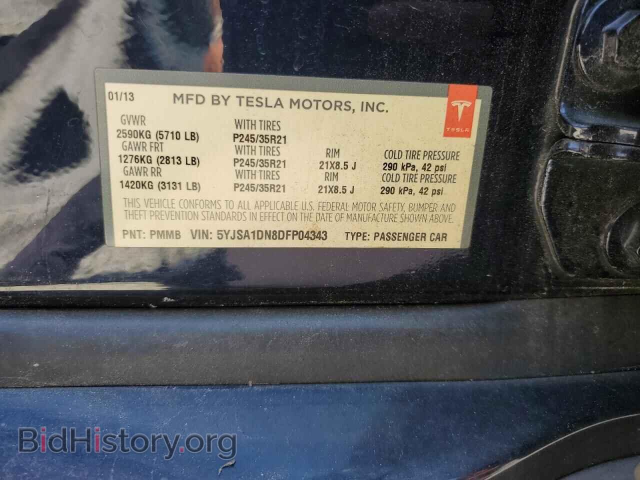 2013 TESLA MODEL S - VIN: 5YJSA1DN8DFP04343 - Photo 13