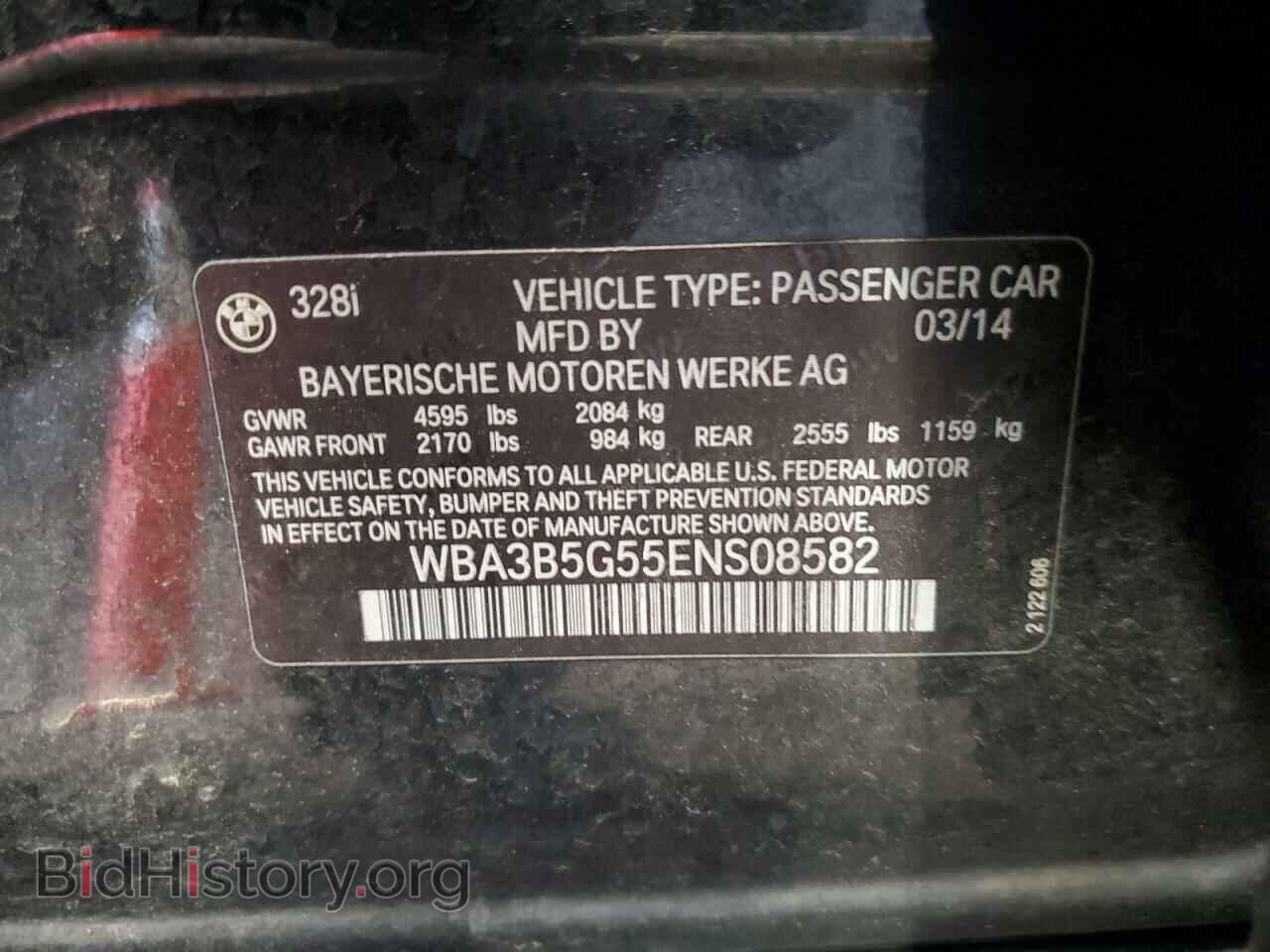 2014 BMW 3 SERIES - VIN: WBA3B5G55ENS08582 - Фото 12