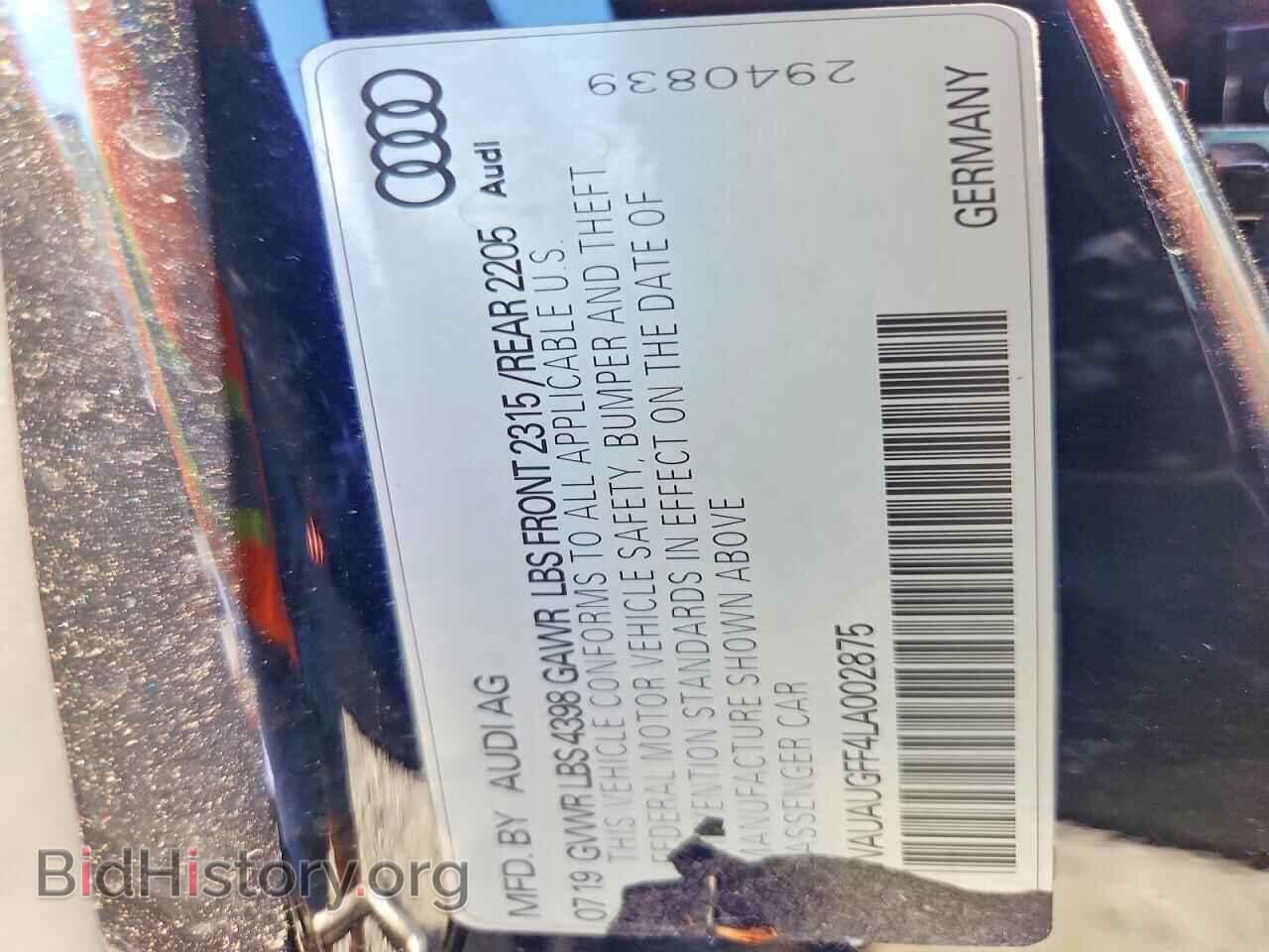 2020 AUDI A3 - VIN: WAUAUGFF4LA002875 - Фото 12