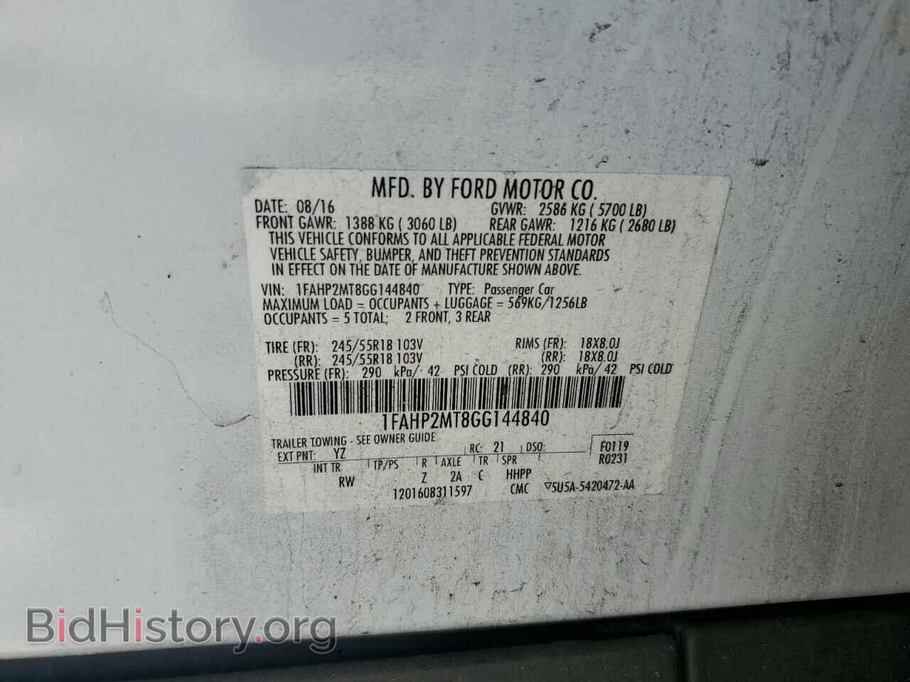 2016 FORD TAURUS - VIN: 1FAHP2MT8GG144840 - Фото 12