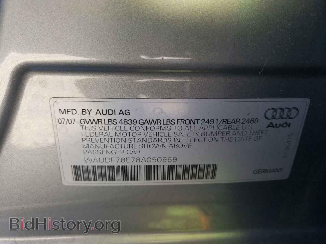 2008 AUDI A4 - VIN: WAUDF78E78A050969 - Фото 10
