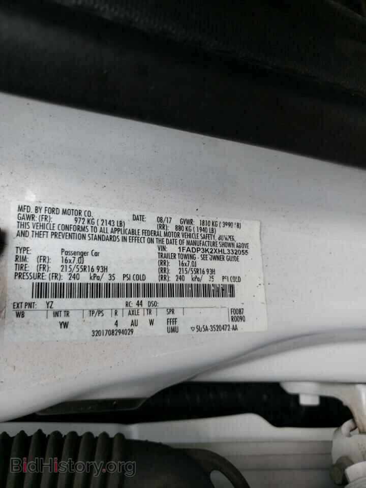 2017 FORD FOCUS - VIN: 1FADP3K2XHL332055 - Фото 10