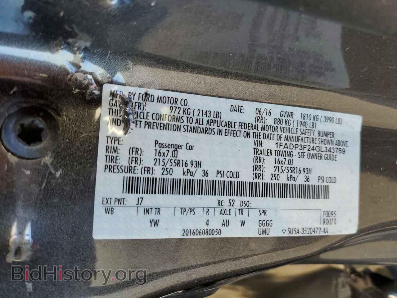 2016 FORD FOCUS - VIN: 1FADP3F24GL343769 - Фото 9