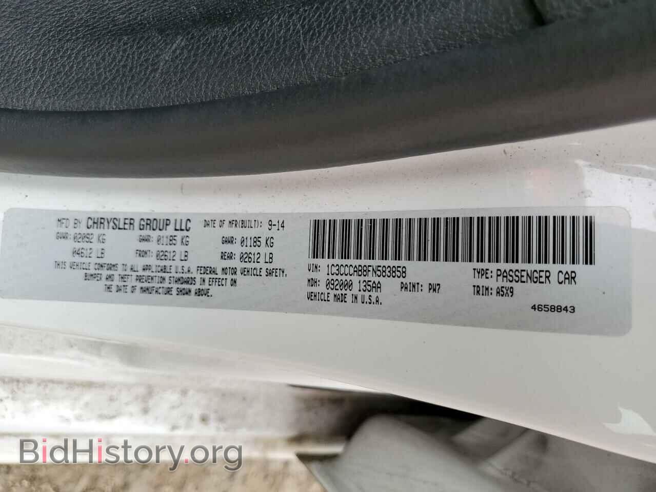2015 CHRYSLER 200 - VIN: 1C3CCCAB8FN583858 - Фото 12
