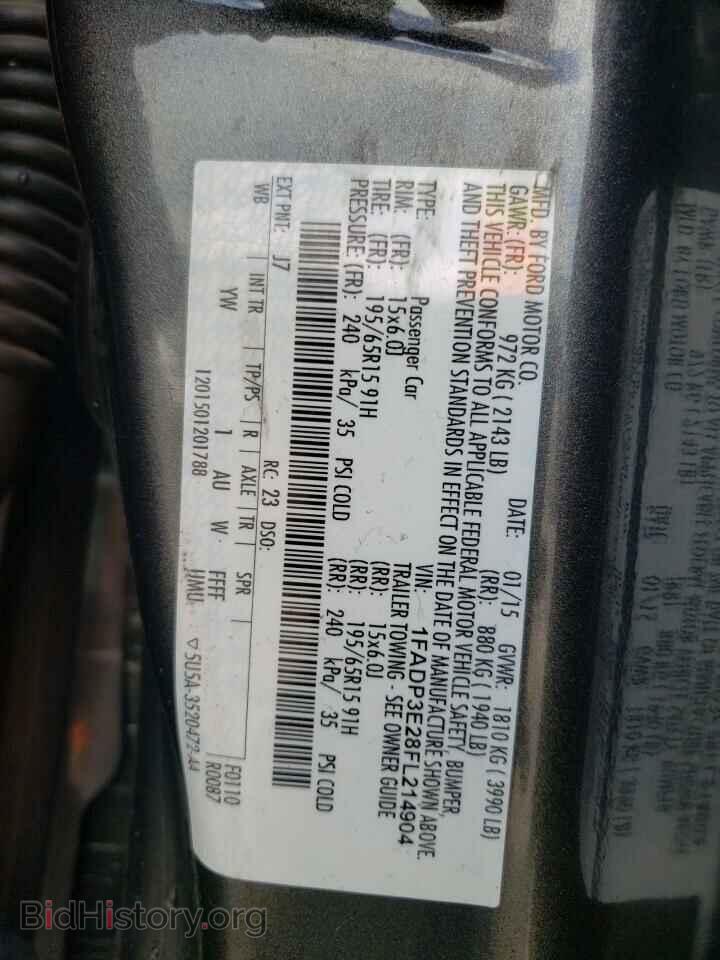 2015 FORD FOCUS - VIN: 1FADP3E28FL214904 - Фото 12