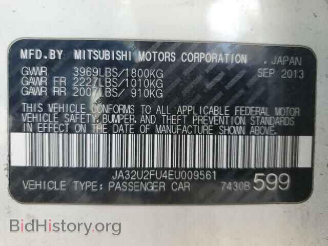 2014 MITSUBISHI LANCER - VIN: JA32U2FU4EU009561 - Фото 13