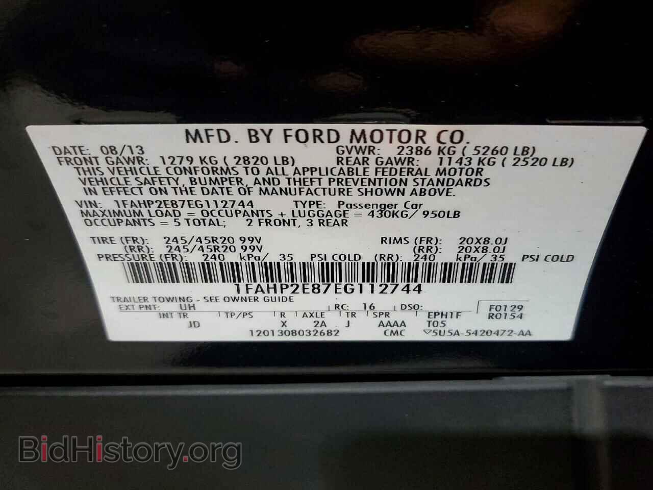 2014 FORD TAURUS - VIN: 1FAHP2E87EG112744 - Photo 12