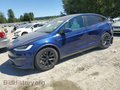 2022 Tesla MODEL X, синий — VIN 7SAXCAE54NF363025, Copart