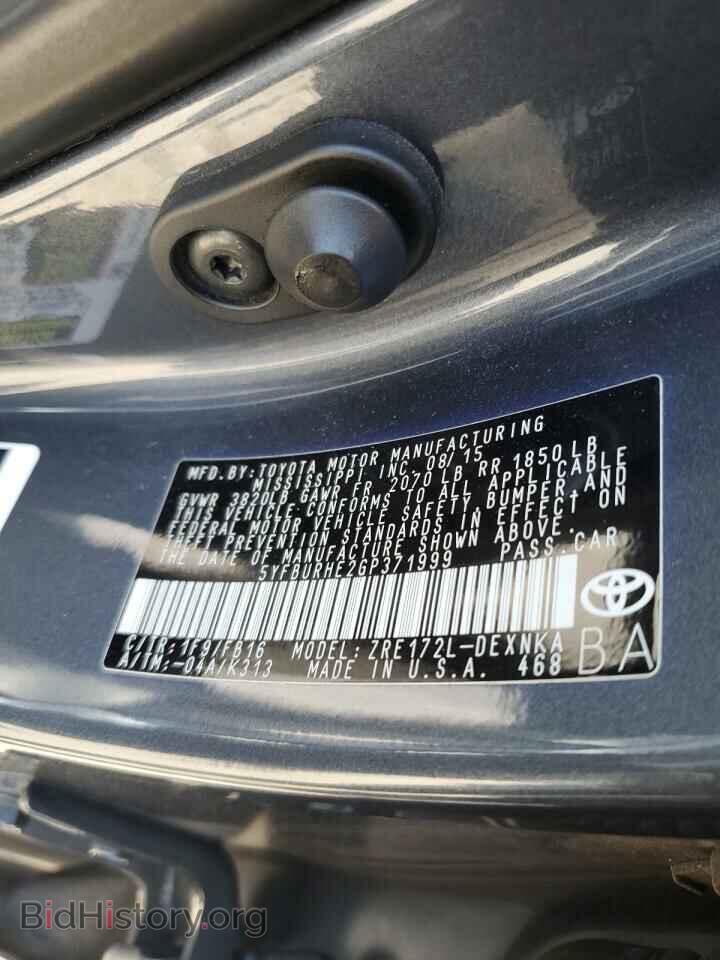 2016 TOYOTA COROLLA - VIN: 5YFBURHE2GP371999 - Фото 13