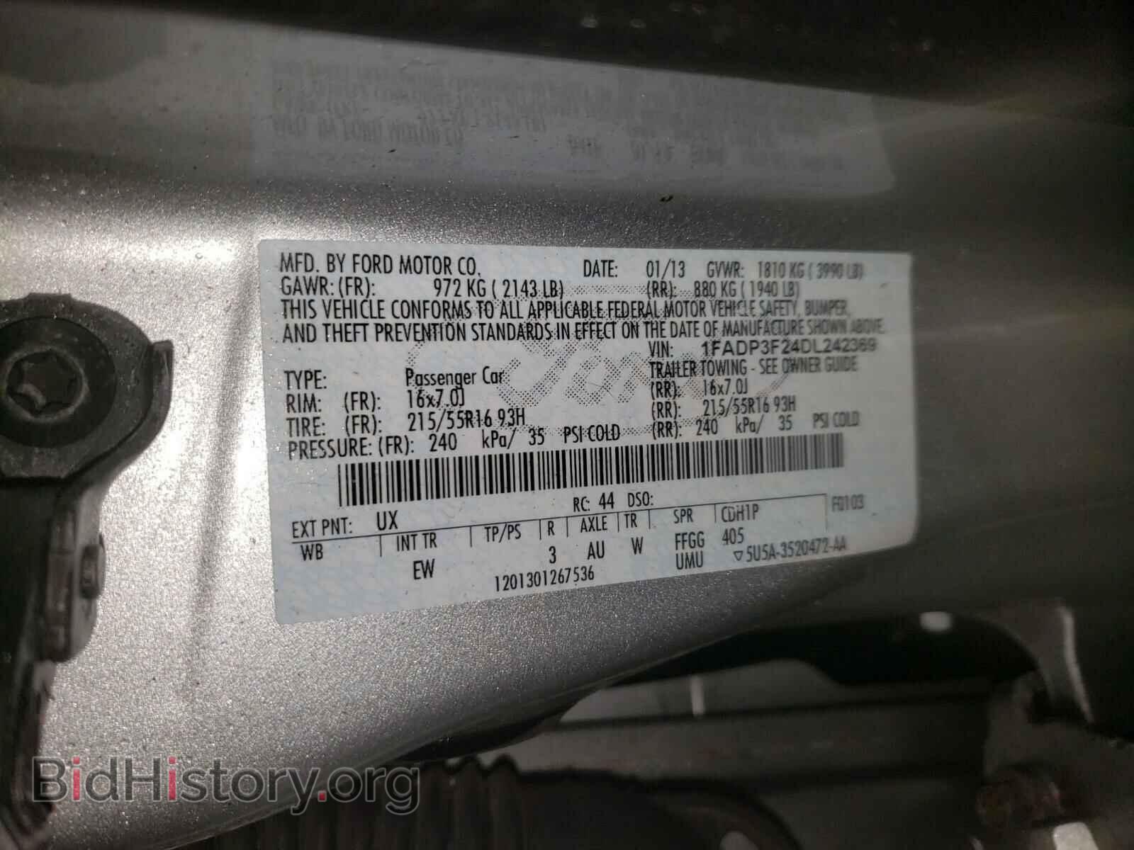 2013 FORD FOCUS - VIN: 1FADP3F24DL242369 - Фото 10