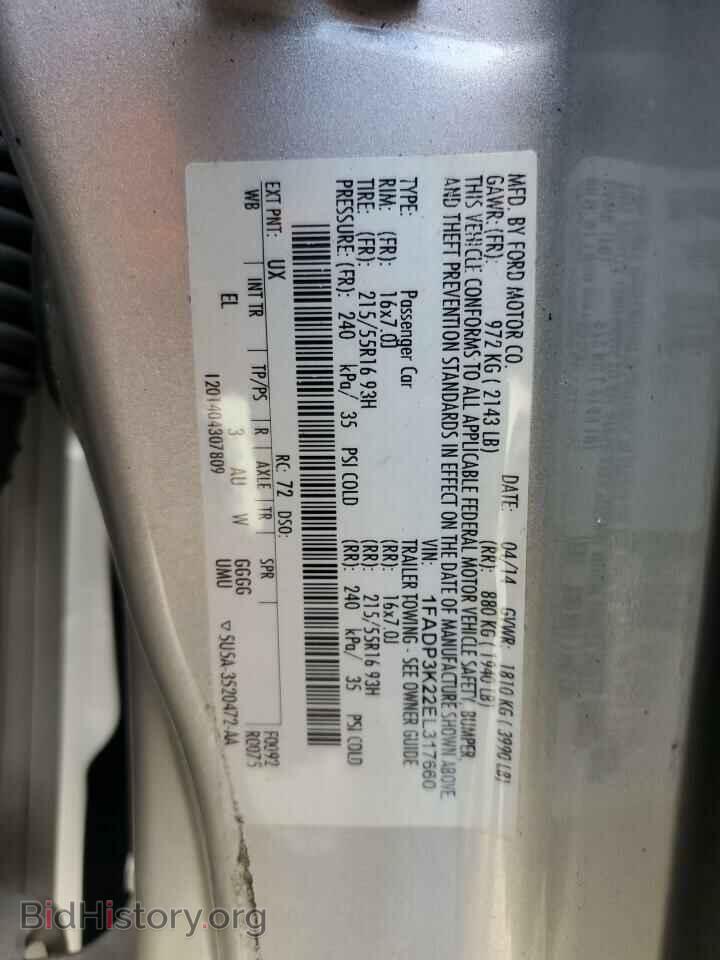2014 FORD FOCUS - VIN: 1FADP3K22EL317660 - Фото 12