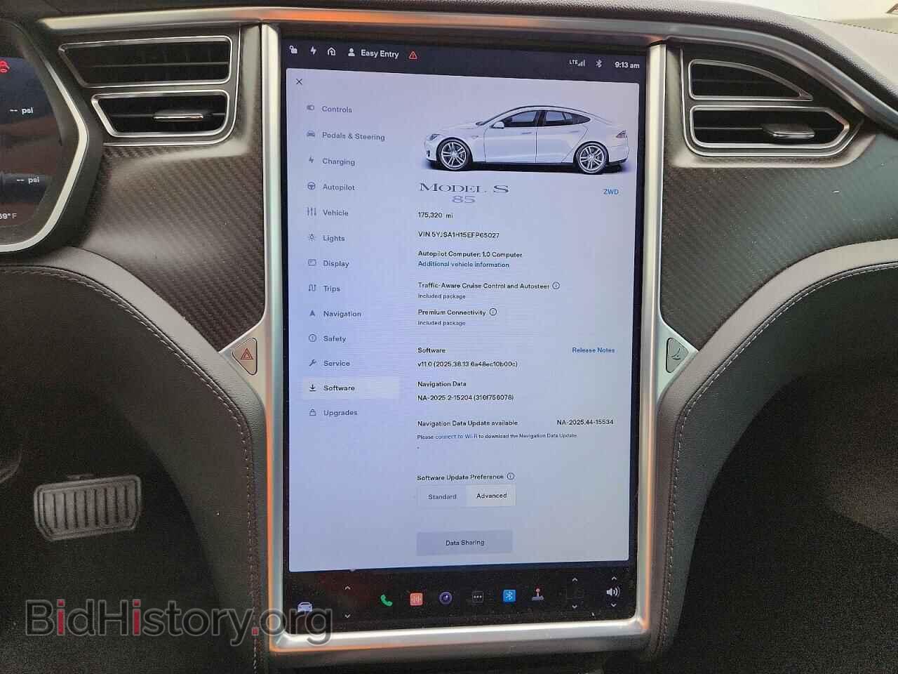 2014 TESLA MODEL S - VIN: 5YJSA1H15EFP65027 - Фото 9