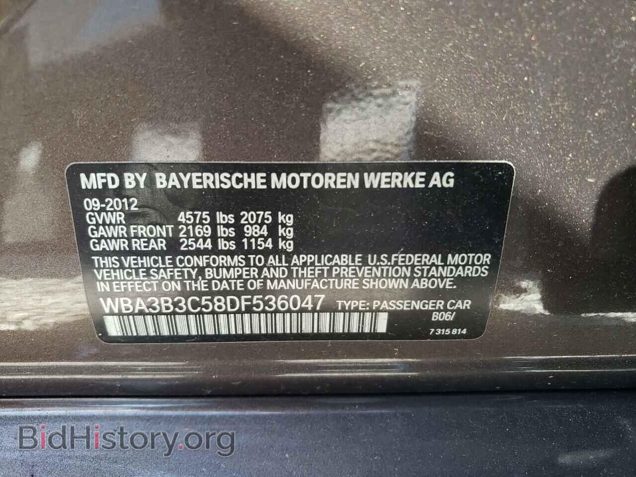 2013 BMW 3 SERIES - VIN: WBA3B3C58DF536047 - Фото 12