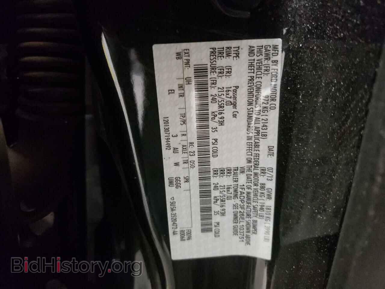 2014 FORD FOCUS - VIN: 1FADP3F26EL103751 - Фото 10