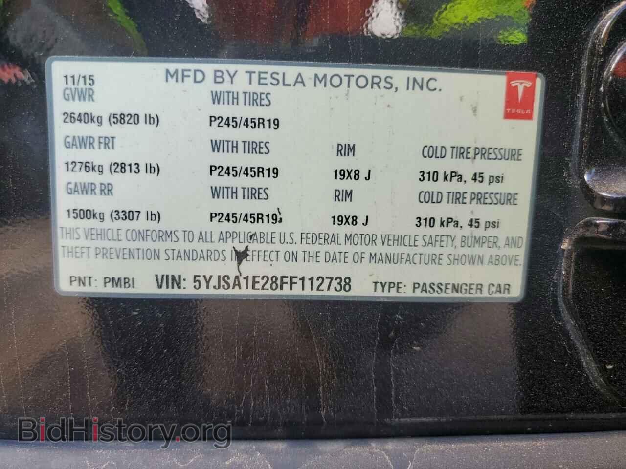 2015 TESLA MODEL S - VIN: 5YJSA1E28FF112738 - Фото 12