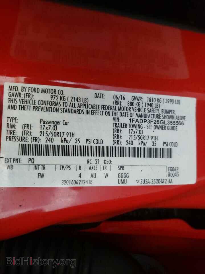 2016 FORD FOCUS - VIN: 1FADP3F26GL355566 - Фото 10