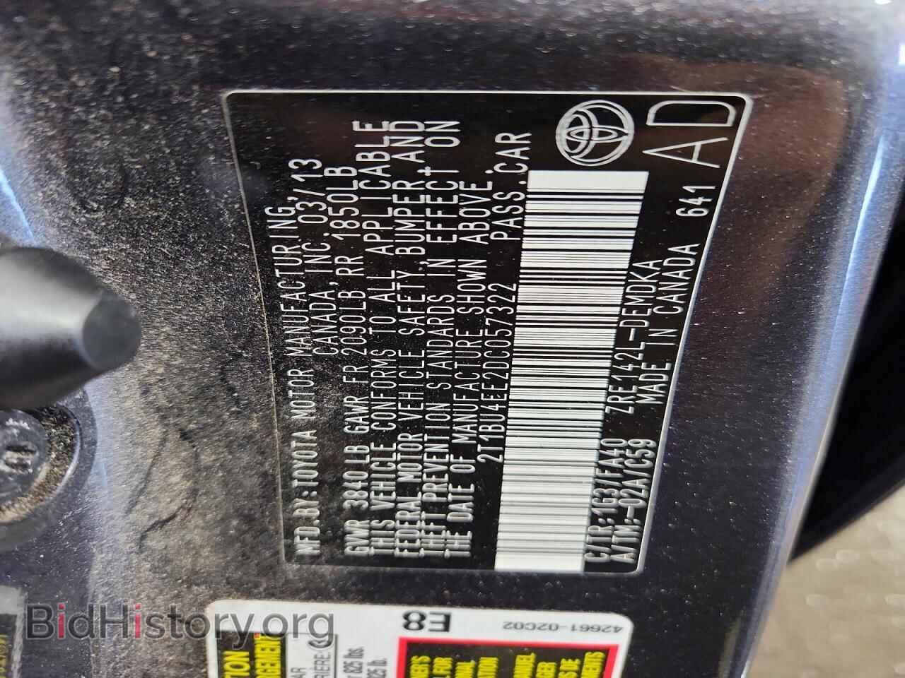 2013 TOYOTA COROLLA - VIN: 2T1BU4EE2DC057322 - Photo 12