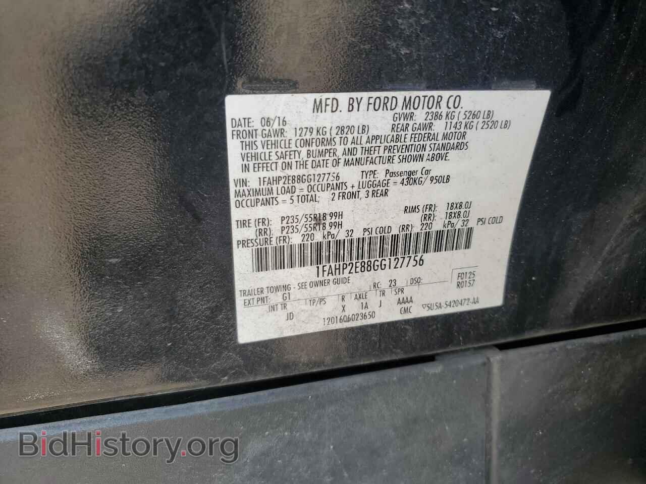2016 FORD TAURUS - VIN: 1FAHP2E88GG127756 - Фото 13