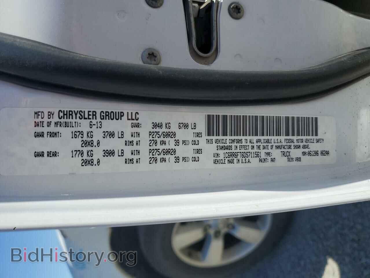 2013 RAM 1500 - VIN: 1C6RR6FT6DS711561 - Фото 12