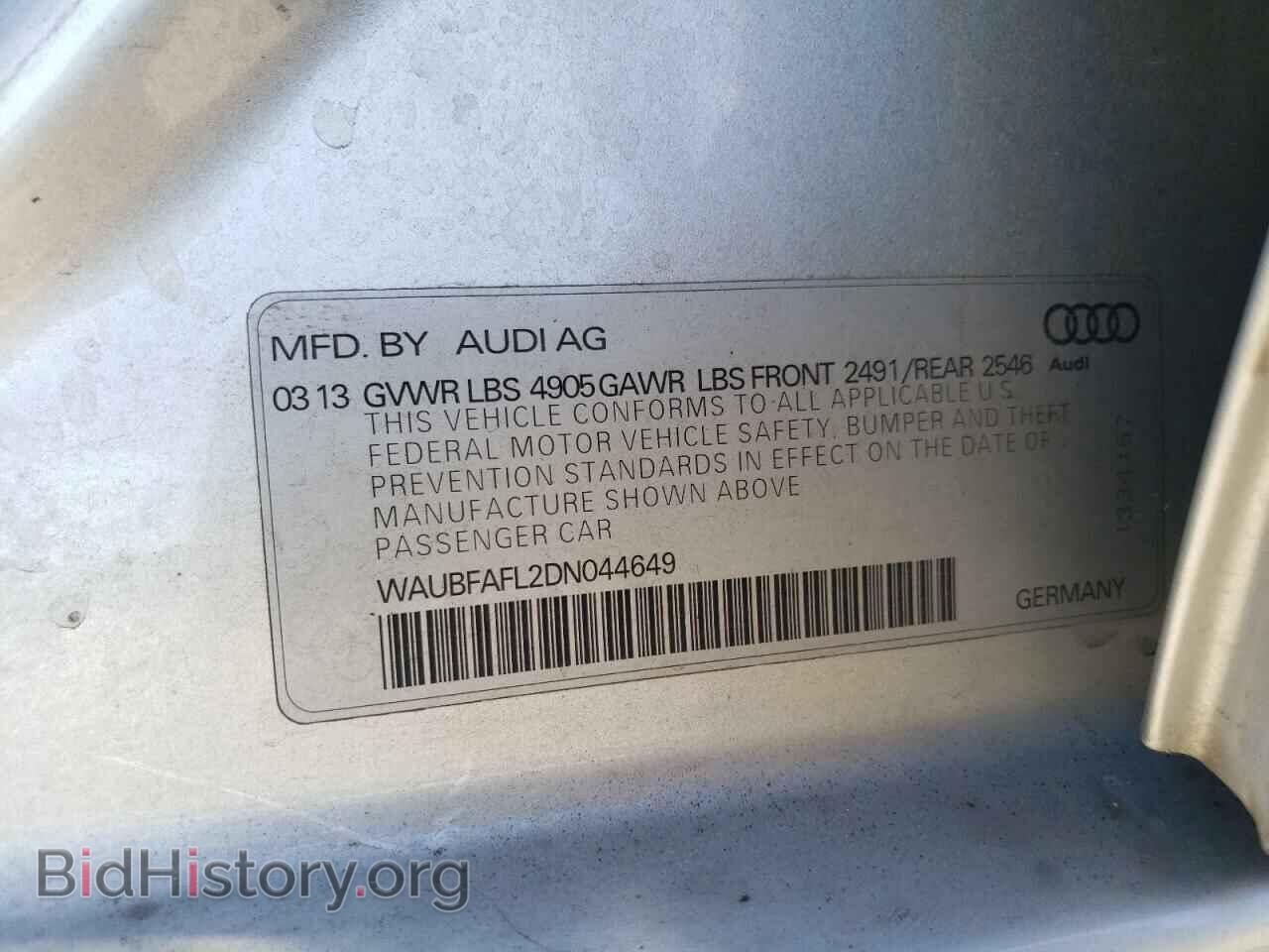 2013 AUDI A4 - VIN: WAUBFAFL2DN044649 - Фото 13