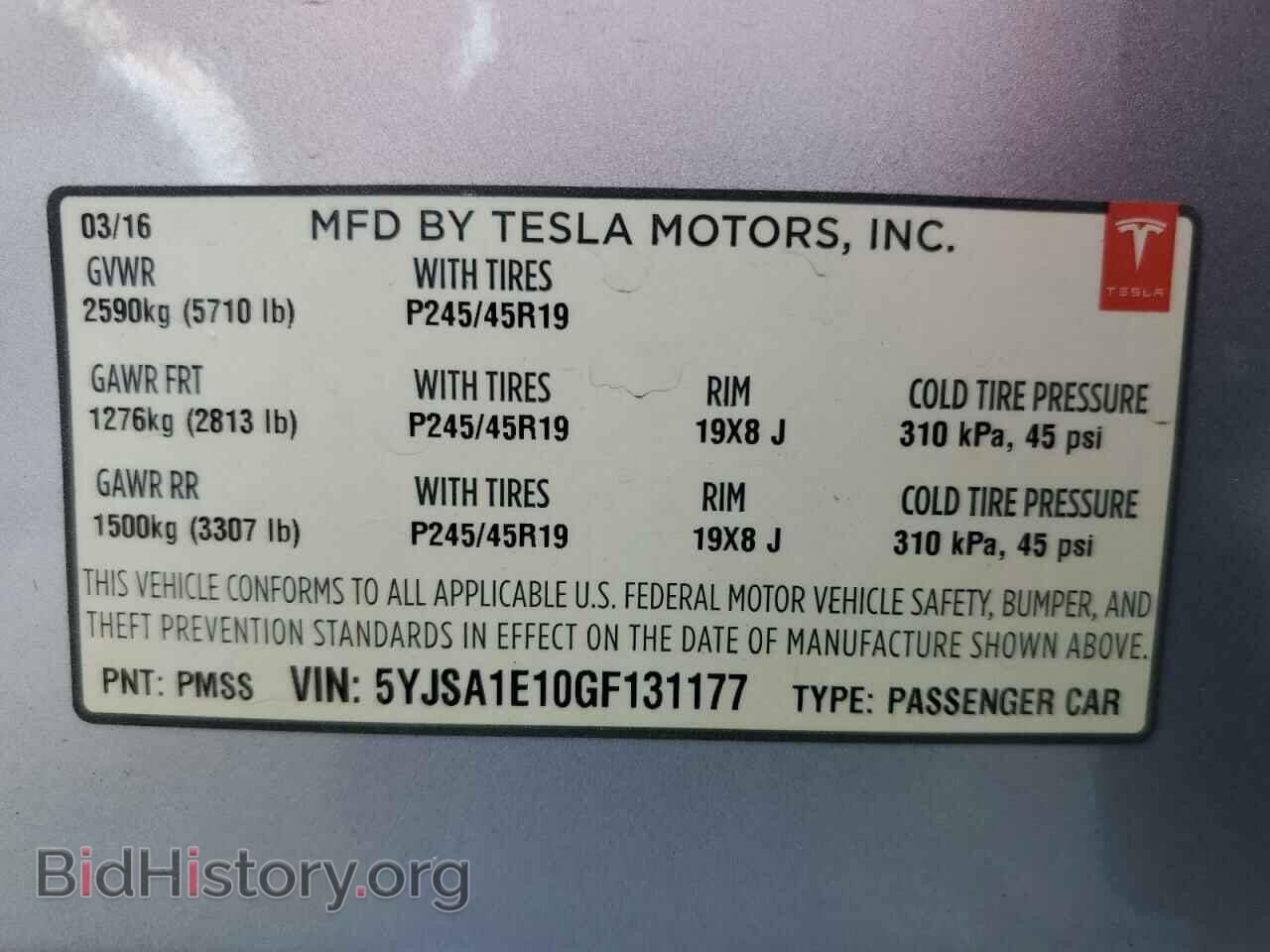 2016 TESLA MODEL S - VIN: 5YJSA1E10GF131177 - Photo 10