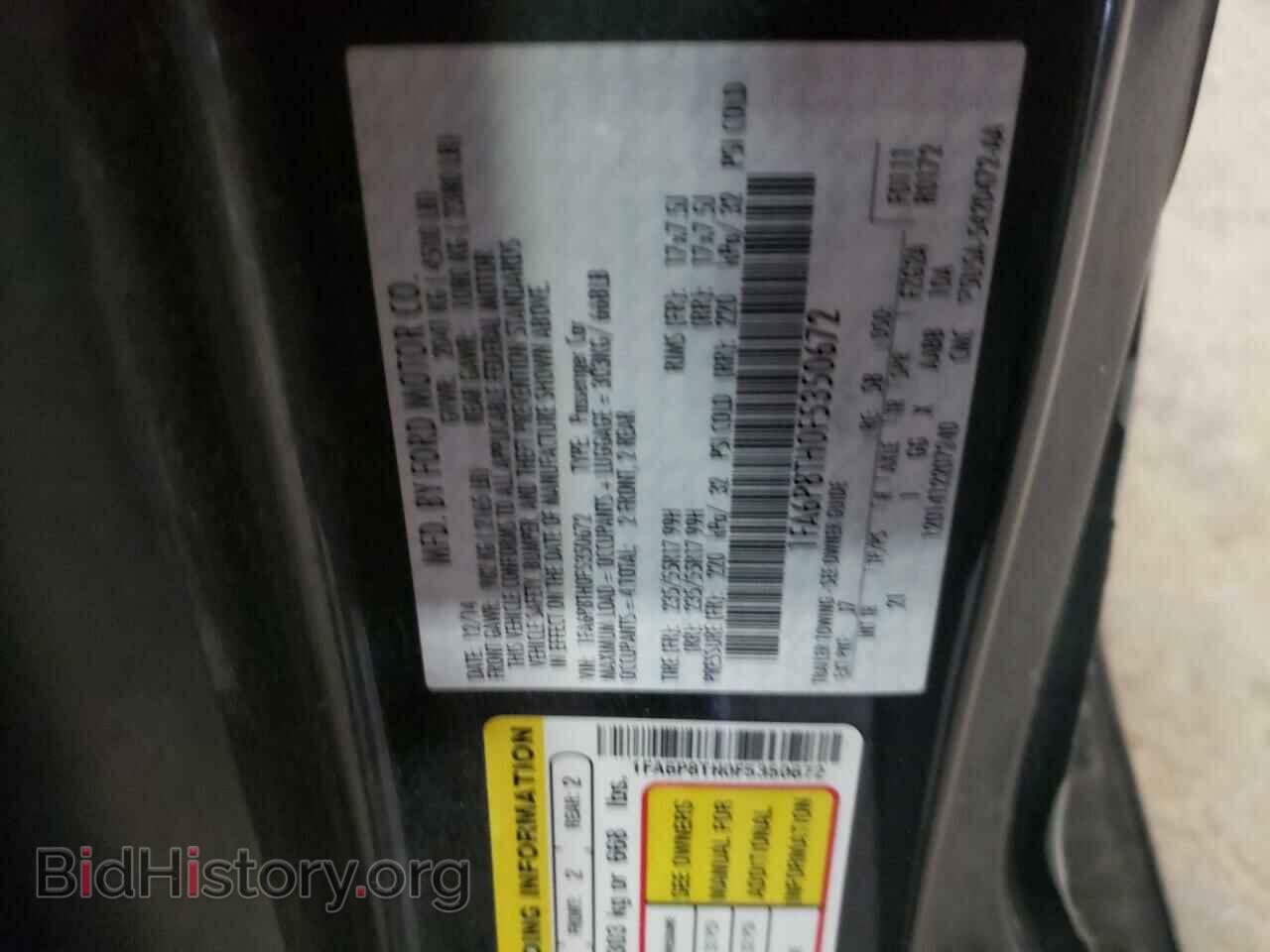 2015 FORD ALL Models - VIN: 1FA6P8TH0F5350672 - Фото 12