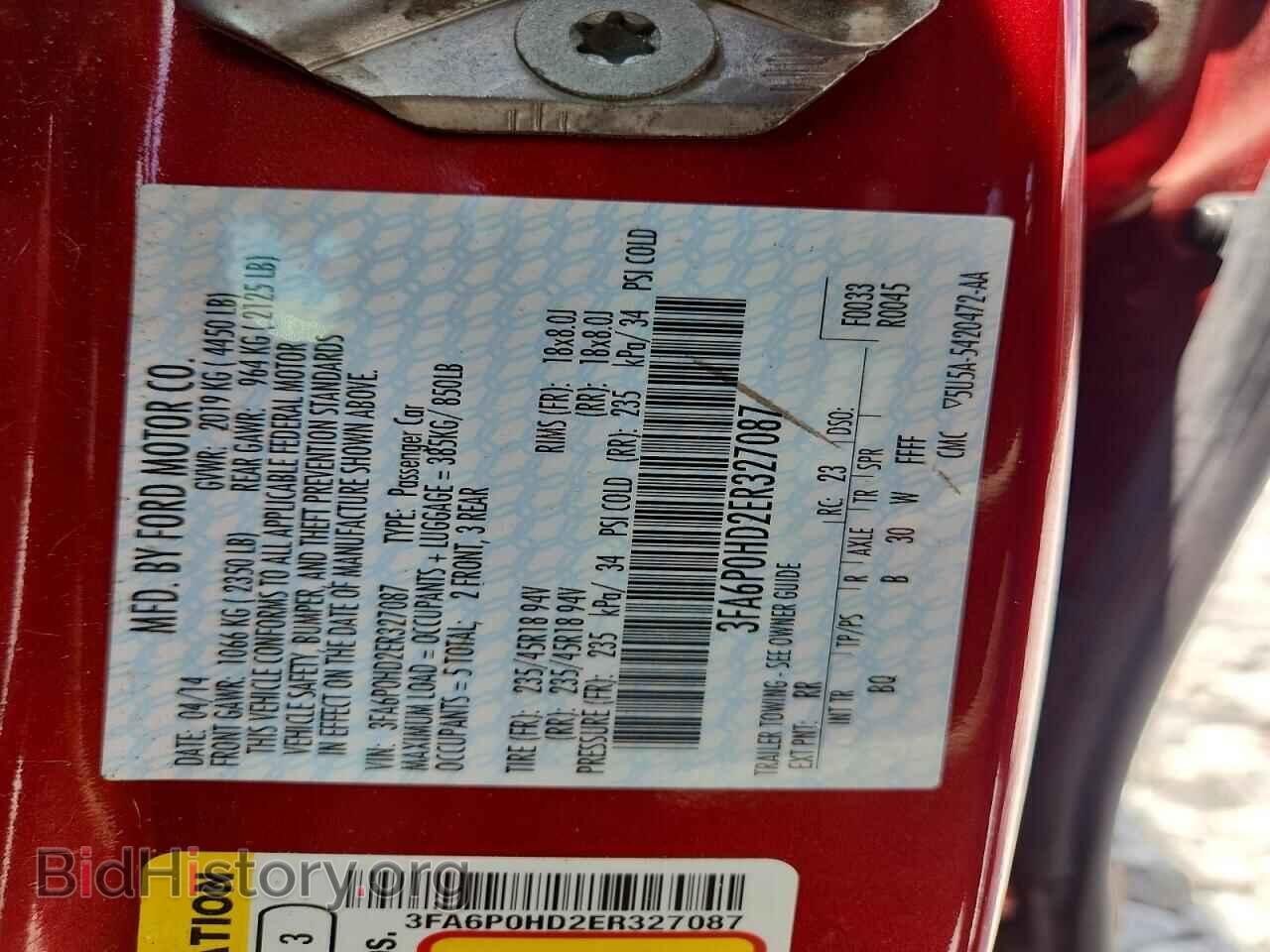 2014 FORD FUSION - VIN: 3FA6P0HD2ER327087 - Photo 12
