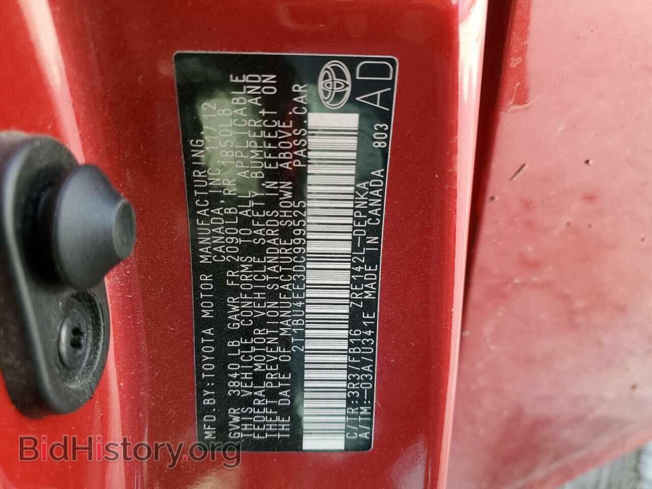 2013 TOYOTA COROLLA - VIN: 2T1BU4EE3DC999525 - Фото 10
