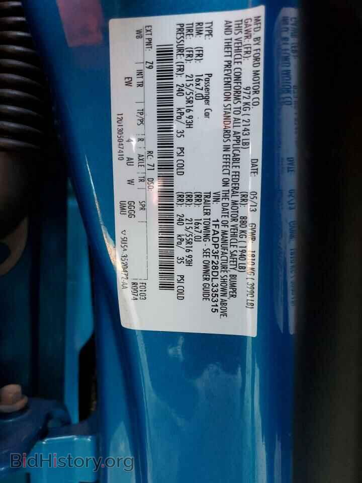 2013 FORD FOCUS - VIN: 1FADP3F28DL335315 - Фото 10