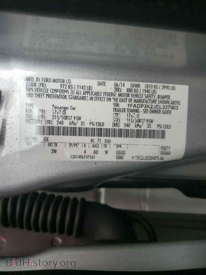 2014 FORD FOCUS - VIN: 1FADP3K23EL337903 - Фото 10